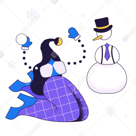 Snowman Illustration in PNG, SVG