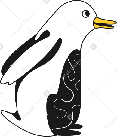 пингвин вид сбоку в PNG, SVG
