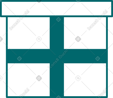 Box with green ribbon PNG, SVG