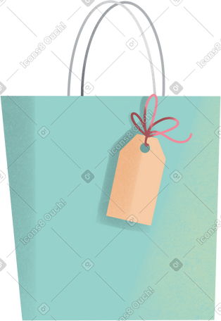 blue gift bag PNG, SVG