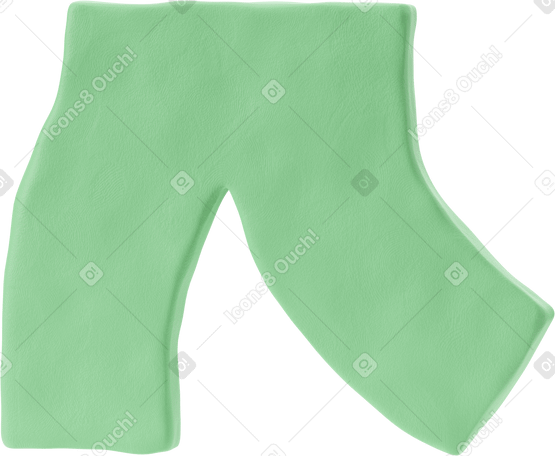 3D 浅绿色裤子 PNG, SVG