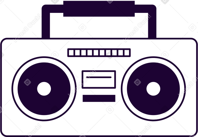 retro tape recorder with speakers Illustration in PNG, SVG