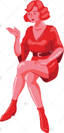 woman sitting front Illustration in PNG, SVG
