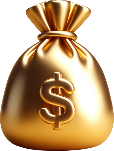 Золотой мешок для денег в PNG, SVG