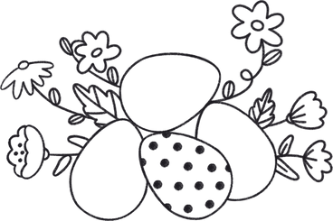 easter eggs with flowers PNG, SVG