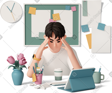 Overworked man PNG, SVG