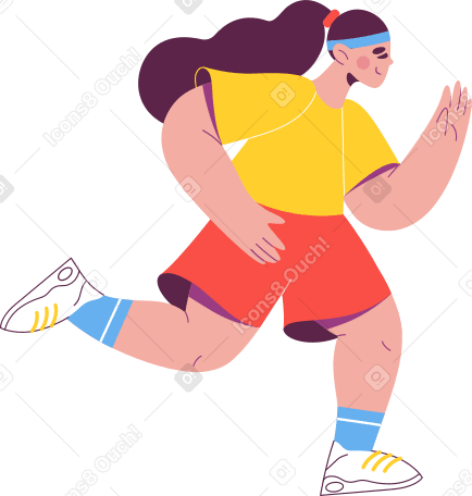 woman in sports uniform runs Illustration in PNG, SVG