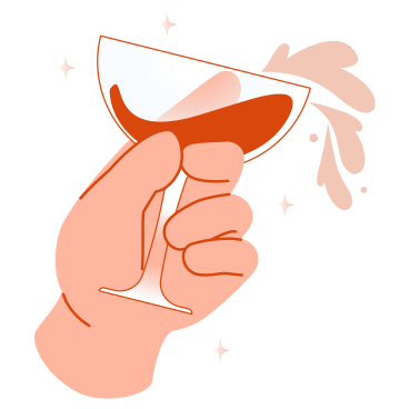Hand with drink in glass PNG, SVG