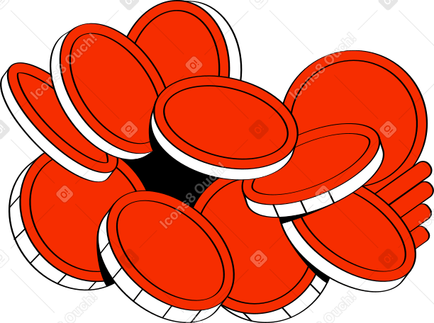 Beaucoup de pièces rouges PNG, SVG