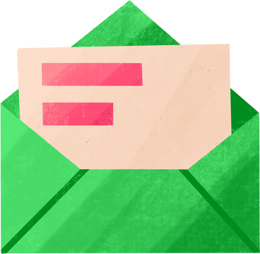 green envelope with a letter PNG, SVG