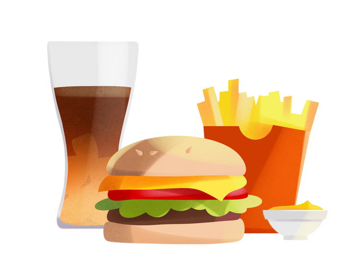 Fast food插图、图像，PNG、SVG格式。