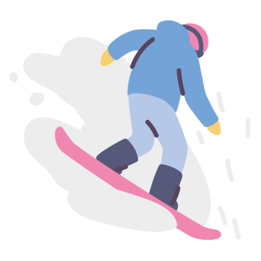 Uomo di snowboard a cavallo nella neve PNG, SVG