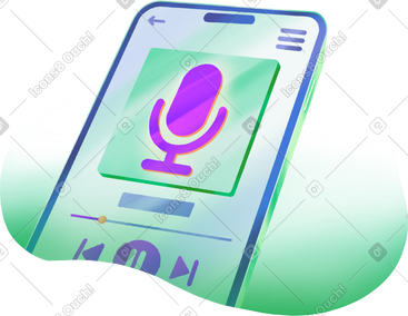 Phone in perspective with audio playback PNG, SVG