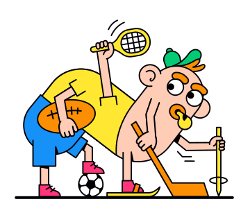 Playing different kinds of sports PNG, SVG