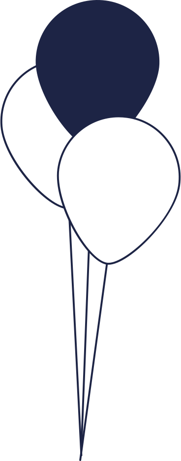 three blue and white balloons PNG, SVG