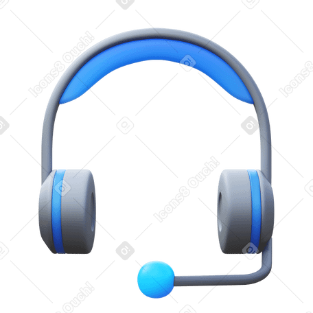 3D headset Illustration in PNG, SVG
