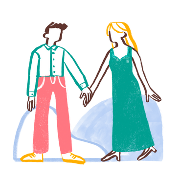 Man and woman holding hands PNG, SVG