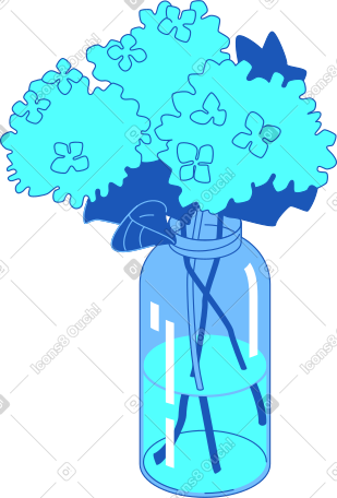 花瓶里的绣球花 PNG, SVG