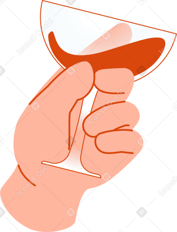 hand with glass of wine PNG, SVG