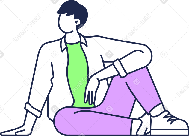 man sitting on the floor PNG, SVG