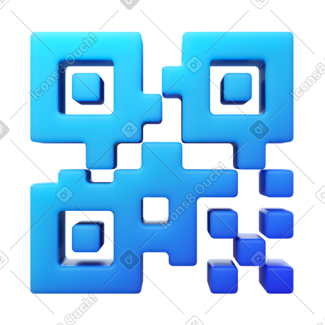 3D qr code PNG, SVG