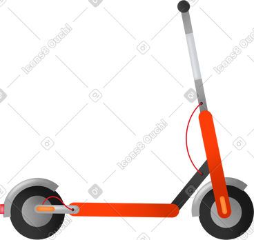 Red electric scooter PNG, SVG