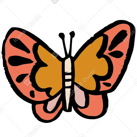 orange butterfly Illustration in PNG, SVG