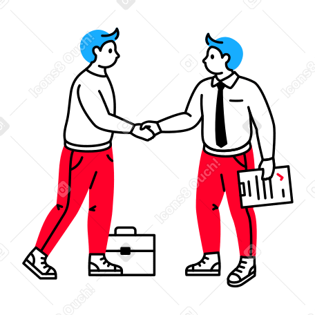 Men shake hands after making a deal Illustration in PNG, SVG