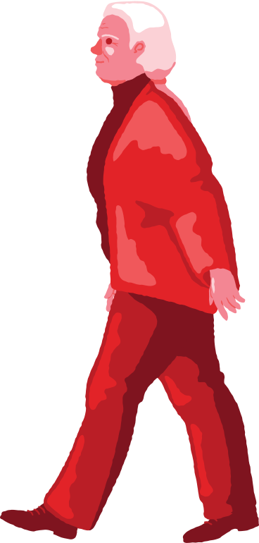 old curvy woman walking PNG, SVG