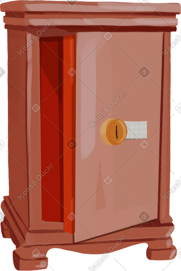 Antique wooden safe PNG, SVG