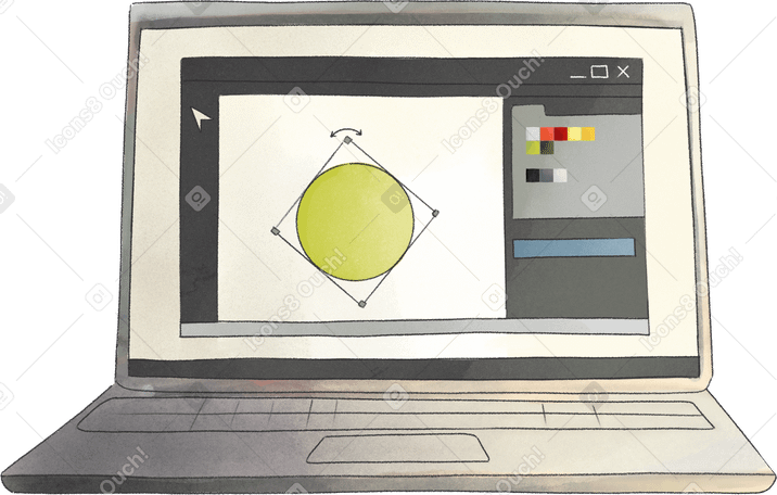 Ноутбук с программой для рисования в PNG, SVG