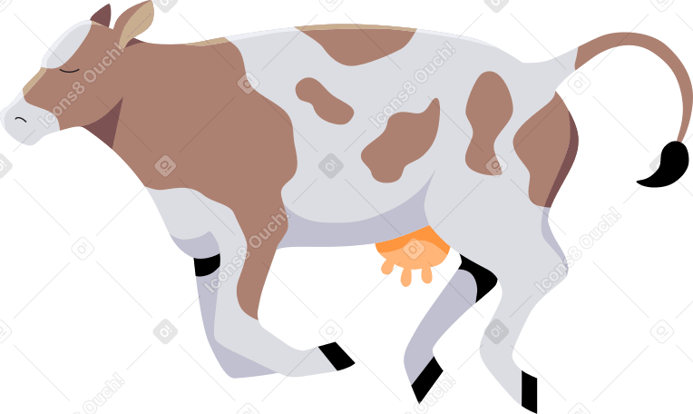 running cow PNG, SVG