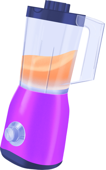 purple blender with orange smoothie inside PNG, SVG