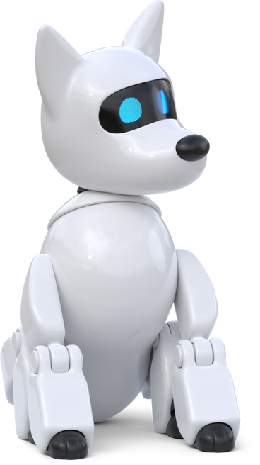 robot dog sitting and look around PNG、SVG