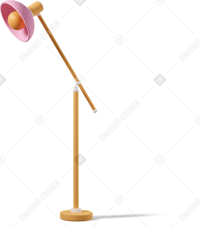 3D Yellow and pink floor lamp  PNG, SVG