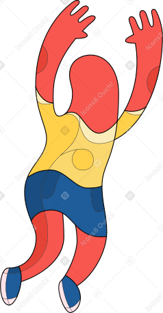 woman sturdy jumping Illustration in PNG, SVG