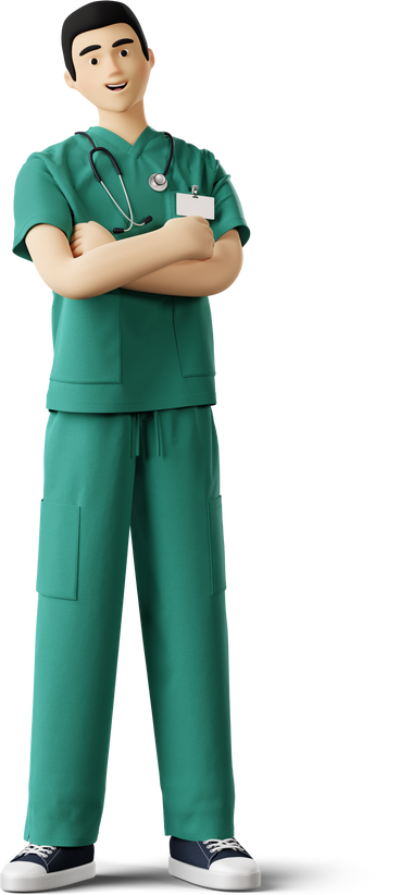 young doctor standing with crossed arms PNG, SVG