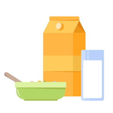 Milch und eine schüssel müsli PNG, SVG