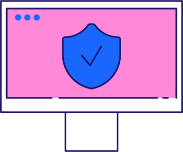 monitor with a cybersecurity sign on the screen PNG, SVG