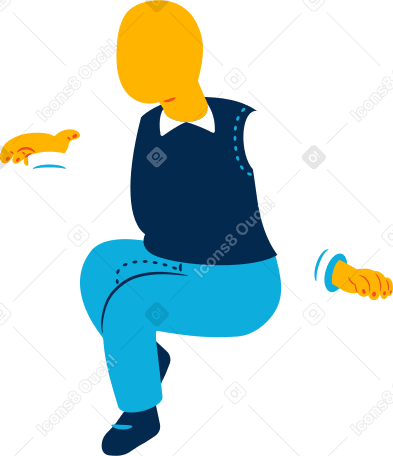 chubby old man sitting Illustration in PNG, SVG