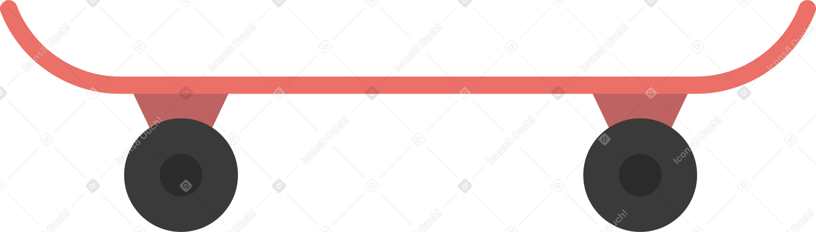 red skateboard Illustration in PNG, SVG