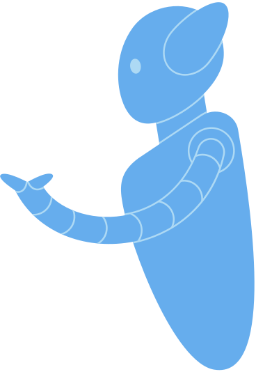 smart blue robot PNG, SVG
