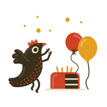 Fiesta de cumpleaños con torta y globos PNG, SVG