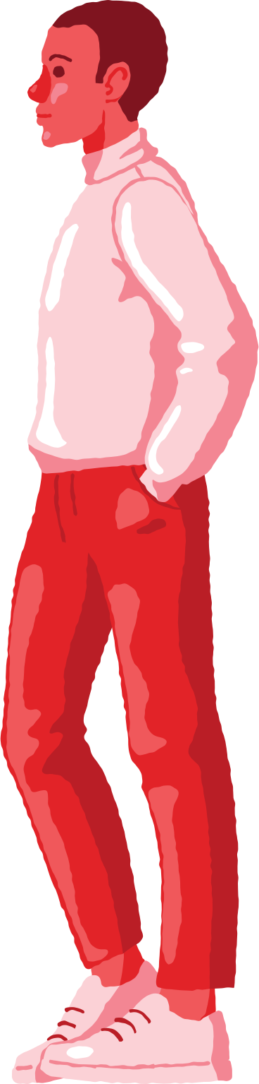 man standing side view PNG, SVG