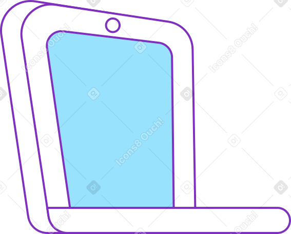 wide open white laptop Illustration in PNG, SVG
