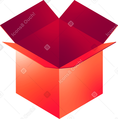 opened red box PNG, SVG
