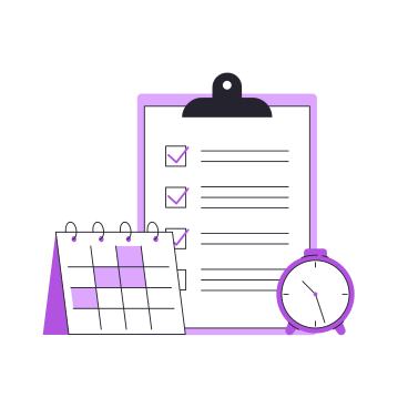 Kalender, checkliste und uhr für das zeitmanagement PNG, SVG