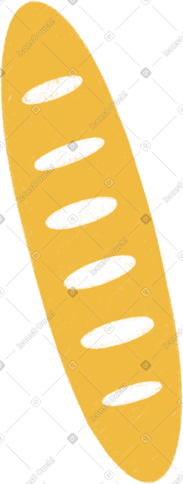 Yellow baguette PNG, SVG