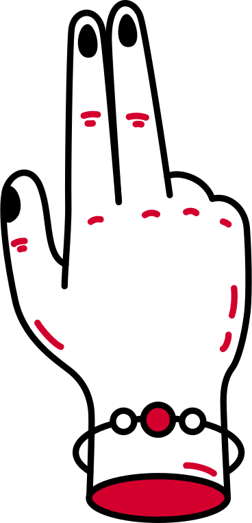 Mano con due dita in alto PNG, SVG