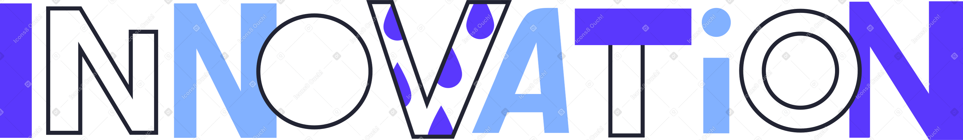 lettering multicolored innovation Illustration in PNG, SVG
